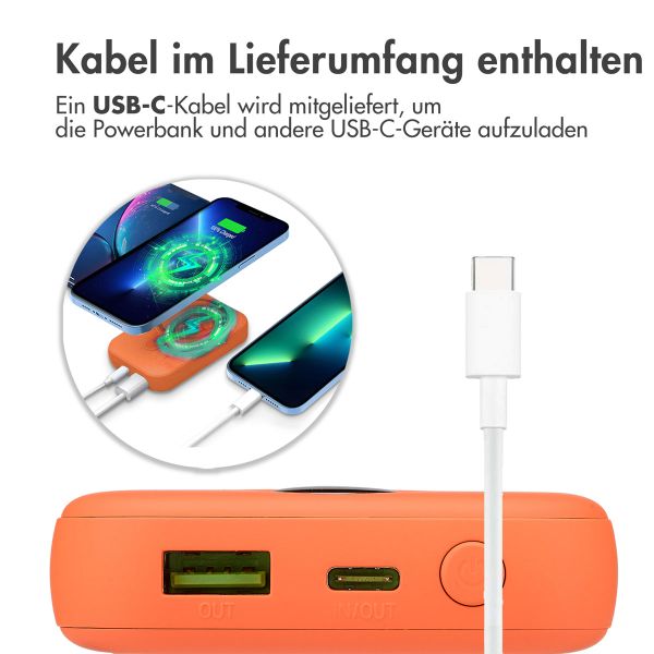 imoshion MagSafe Powerbank - 10.000 mAh - Kabellose Powerbank - Apricot Crush Orange