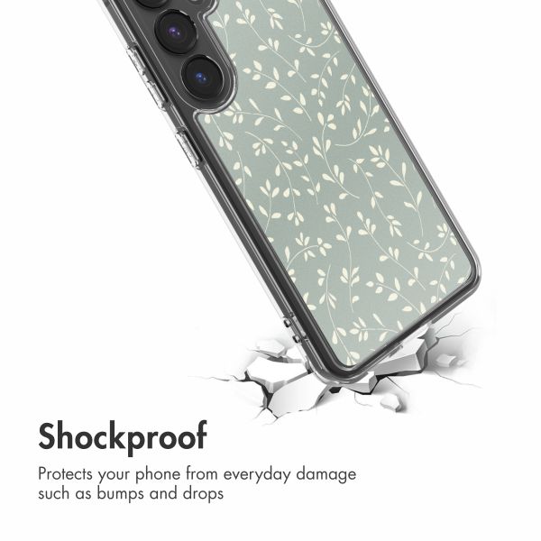 imoshion Design Hülle Samsung Galaxy S24 - Smoke Green Flowers