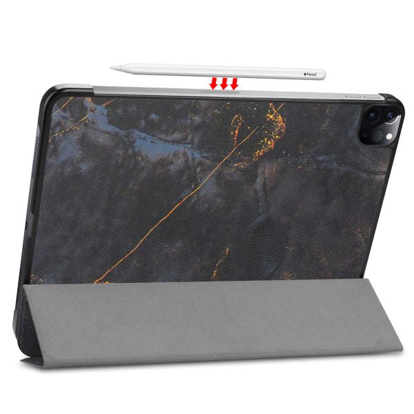 imoshion Design Trifold Klaphülle Apple iPad Pro 11 (2022/2021) - Black Marble