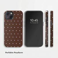 Selencia Vivid Back Cover Apple iPhone 13 - Happy Dots Chocolate