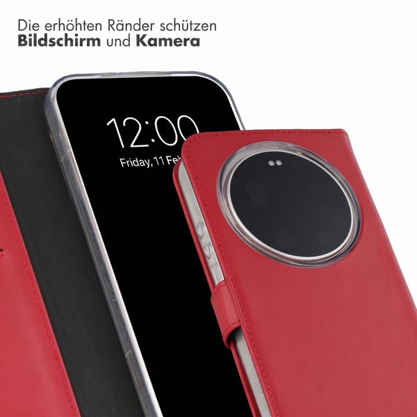 Selencia Echtleder Klapphülle Xiaomi 17 Ultra - Rot
