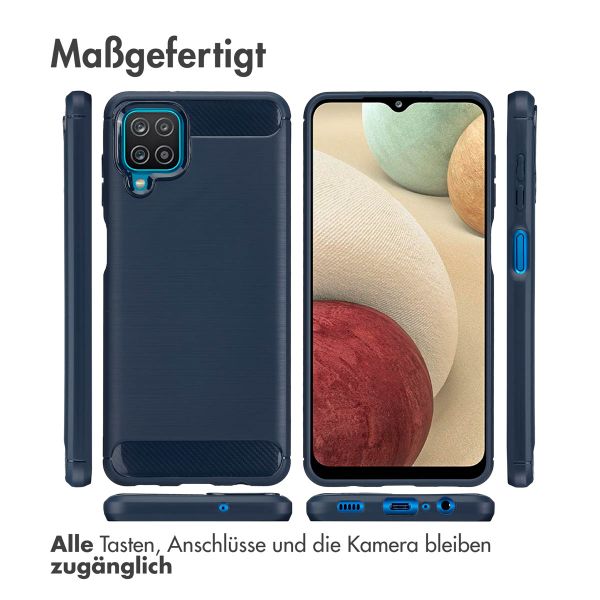 imoshion Brushed Back Cover Samsung Galaxy A12 - Dunkelblau