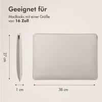 Accezz Leather Laptop Hülle Apple MacBook 16 Zoll - Laptop Sleeve - Beige