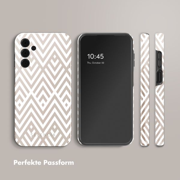 Selencia Vivid Tough Back Cover für das Samsung Galaxy A15 - Beige Zigzag