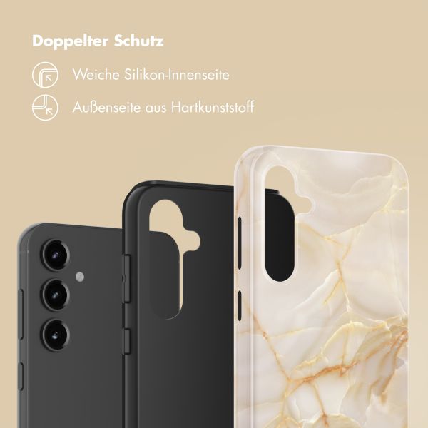 Selencia Vivid Back Cover Samsung Galaxy S23 FE - Golden Beige Marble