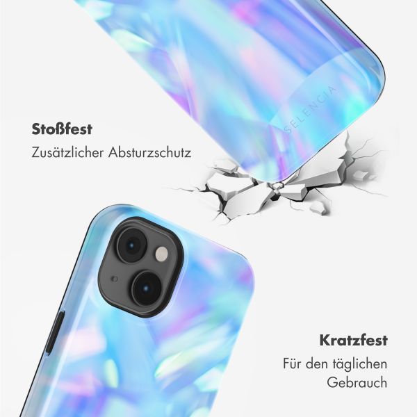 Selencia Vivid Tough Back Cover mit MagSafe für das iPhone 14 - Holographic Blue Dream