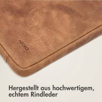 Accezz Leather Laptop Hülle mit Reißverschluss 13-14 Zoll - Laptop Sleeve - Cognac