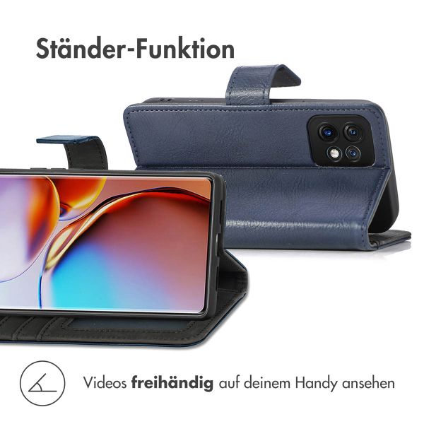 imoshion Luxuriöse Klapphülle Motorola Edge 40 Pro - Dunkelblau