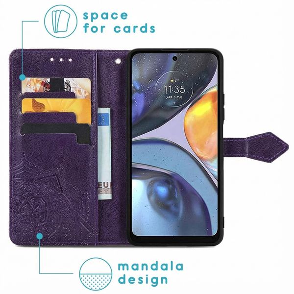 imoshion Mandala Klapphülle Motorola Moto G22 - Violett