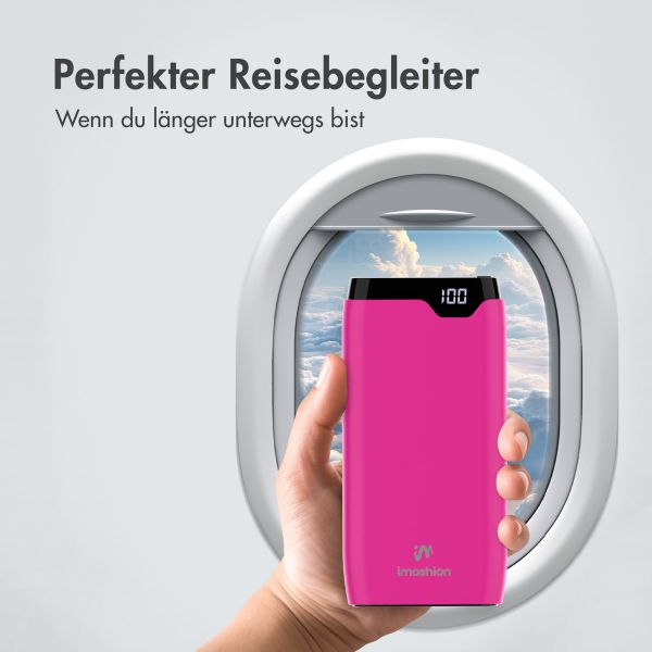 imoshion Powerbank - 20.000 mAh - Schnelles Aufladen und Power Delivery - Hot Pink