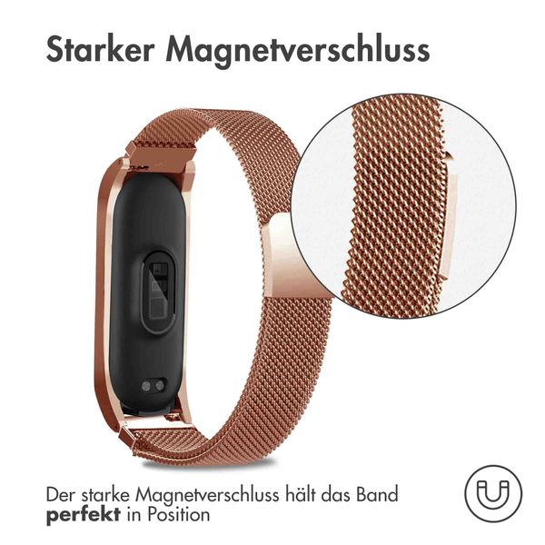 imoshion Magnetisches Milanaise Armband für das  Xiaomi Mi Band 5 / 6 - Rosé gold