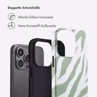 Selencia Vivid Back Cover Apple iPhone 13 Pro - Colorful Zebra Sage Green