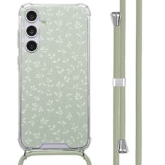 imoshion Design Hülle mit Band Samsung Galaxy A55 - Smoke Green Flowers