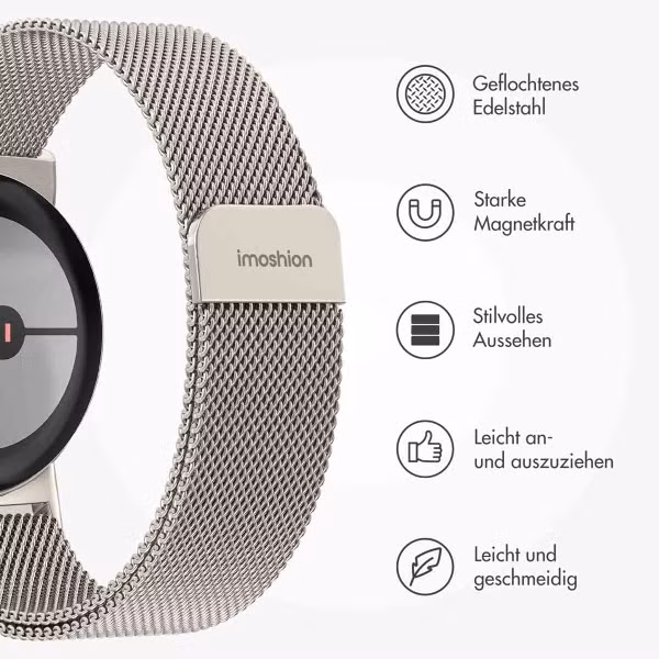 imoshion Magnetisches Milanaise Armband für Google Pixel Watch 3 / 4 (45 mm) - Starlight