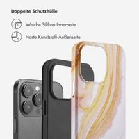 Selencia Vivid Tough Back Cover für das iPhone 14 Pro Max - Chic Marble Gold