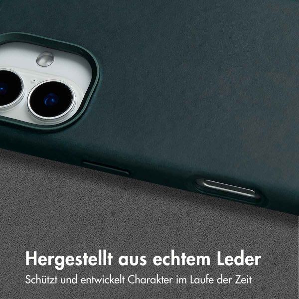 Accezz Vintage Leather Magsafe Backcover Apple iPhone 16 - Smokey Green