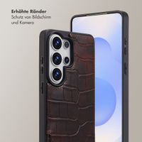 Selencia Nova Croco HandyHülle mit Kordel und Kartenhalter Samsung Galaxy S26 Ultra - Choco Brown