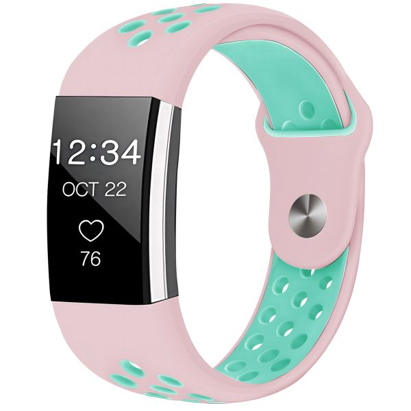 imoshion Silikonband Sport für das Fitbit Charge 2 - Rosa  /  Mintgrün