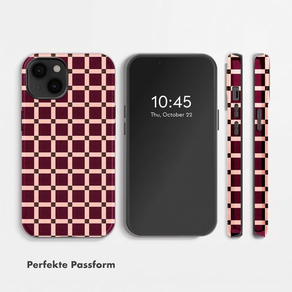 Selencia Vivid Back Cover Apple iPhone 14 - Check This Burgundy