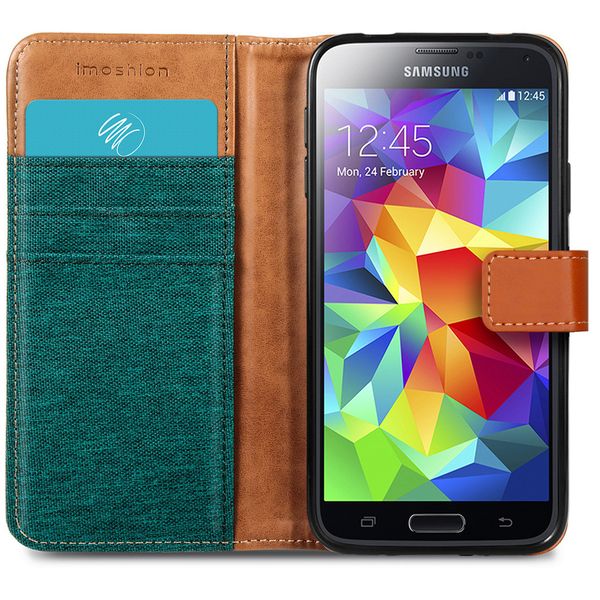 imoshion Luxuriöse Canvas-Klapphülle Samsung Galaxy S5 (Plus) / Neo