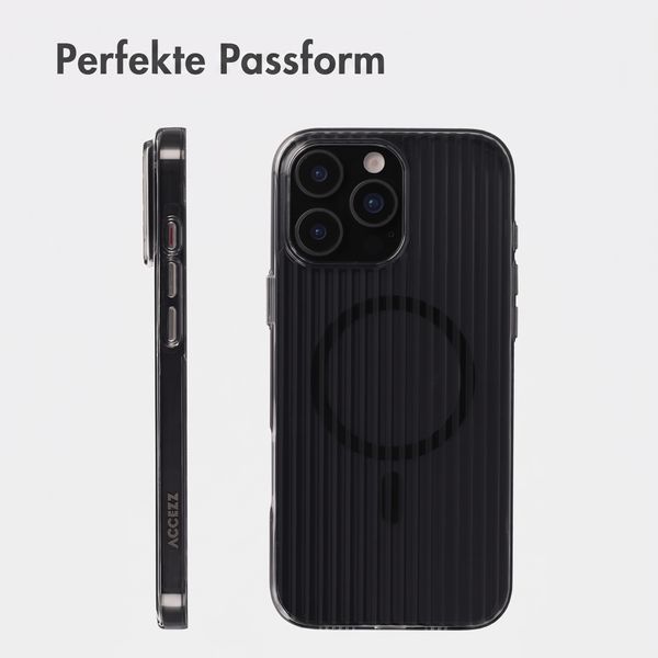 Accezz Lite Backcover mit MagSafe | Fluted | Apple iPhone 16 Pro - Schwarz