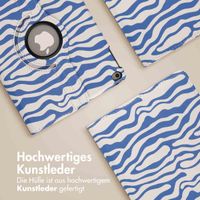 imoshion 360° drehbare Design Klapphülle Apple iPad 6 (2018) 9.7 Zoll / iPad 5 (2017) 9.7 Zoll - White Blue Stripes