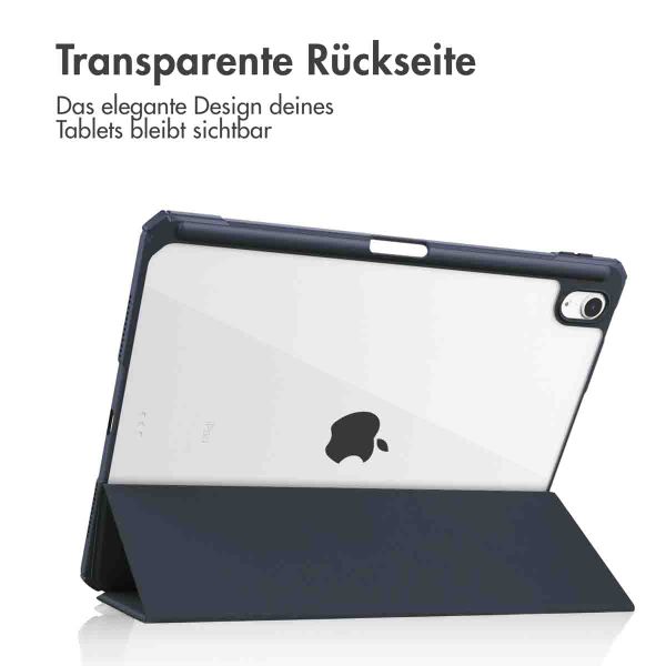 imoshion Trifold Hardcase Klapphülle für das iPad Air 11 Zoll (2024) M2 / Air 5 (2022) / Air 4 (2020) - Dunkelblau