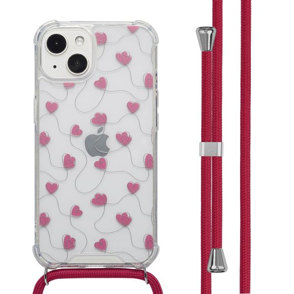 imoshion Design Hülle mit Band Apple iPhone 13 - Dusty Rose Connected Hearts