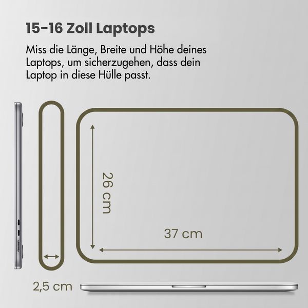 Accezz Laptop Hülle 15-16 Zoll - Laptop Sleeve - Schwarz