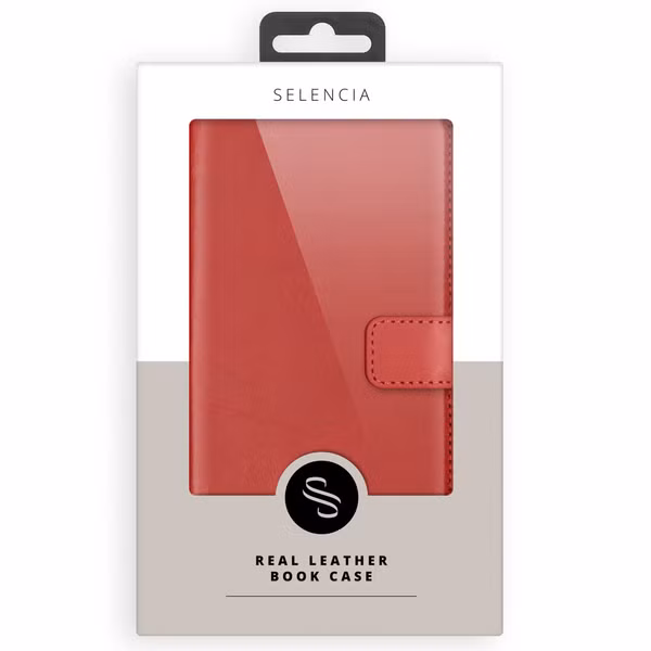 Selencia Echtleder Klapphülle Apple iPhone 12 Mini - Rot
