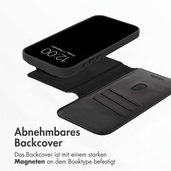 Accezz 2-in-1 Klapphülle aus Leder mit MagSafe Apple iPhone 18 Pro / 17 Pro - Onyx Black