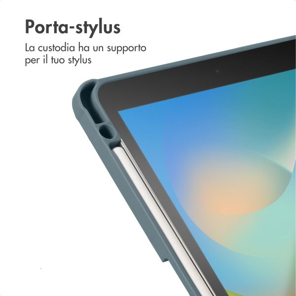 imoshion Origami Klapphülle Apple iPad 9 (2021) 10.2 Zoll / iPad 8 (2020) 10.2 Zoll / iPad 7 (2019) 10.2 Zoll - Dunkelgrün