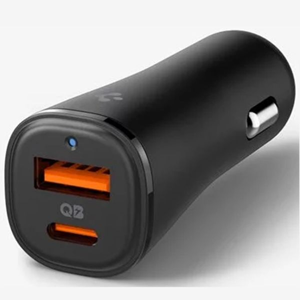 Spigen ArcStation Essential | Auto-Schnellladegerät - 1x USB-C 30 Watt + 1x USB-A 18 Watt - Schwarz