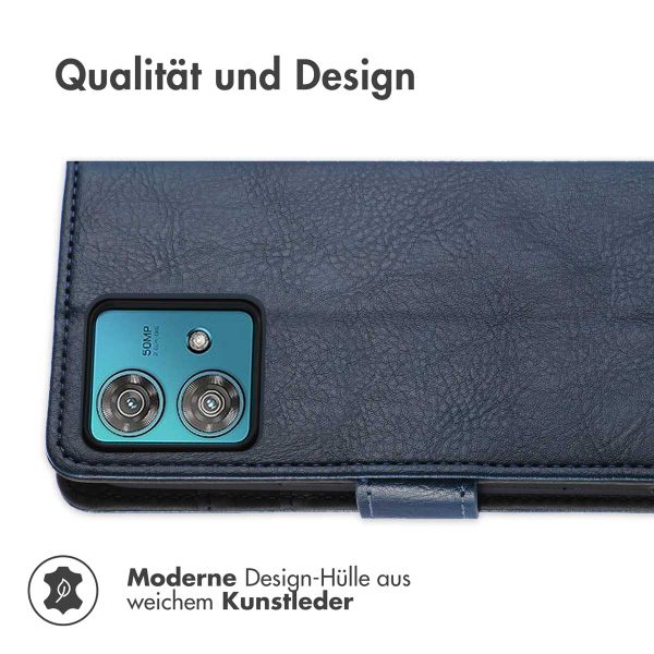 imoshion Luxuriöse Klapphülle Motorola Moto G84 - Dunkelblau