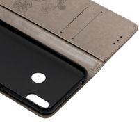 Kleeblumen Klapphülle Grau für das Huawei Y6 (2019)