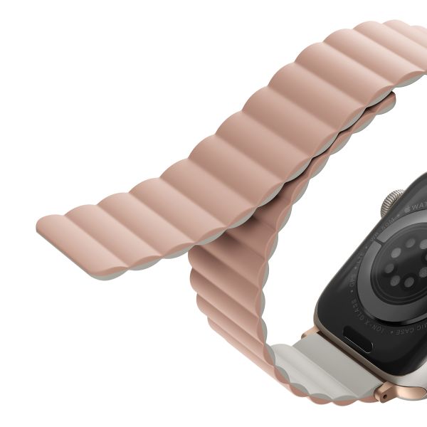 Uniq Revix doppelseitiges Armband für die Apple Watch Series 1 bis 9 / SE (38/40/41 mm) | Series 10 (42 mm) - Blush Pink / Beige