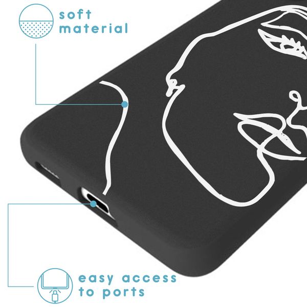 imoshion Design Hülle Samsung Galaxy S21 - Line Art Woman White