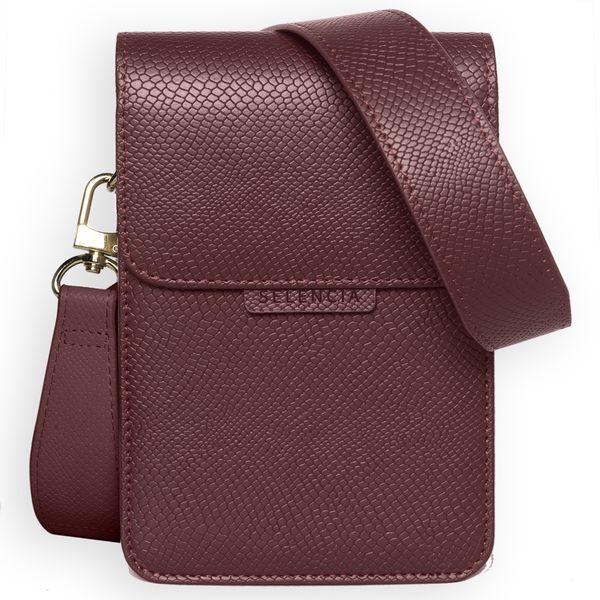 Selencia Avani ﻿Schlangen-Handytasche Crossbody - Dunkelrot