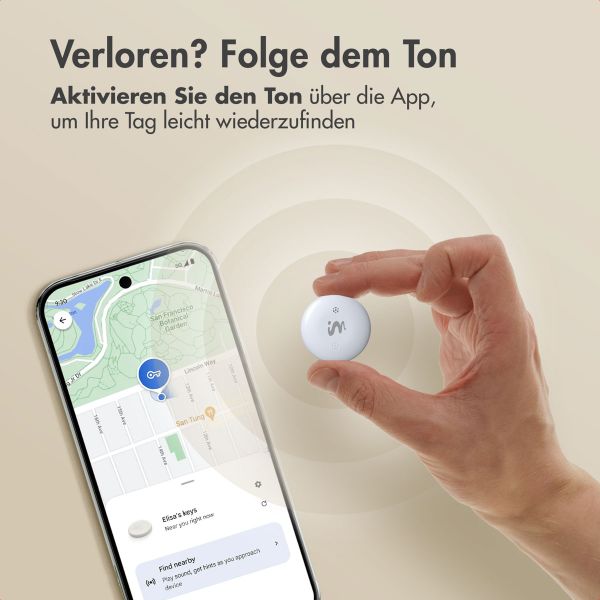 imoshion Wireless Tag - Bluetooth-Tracker für Android - 2 pack - Weiß