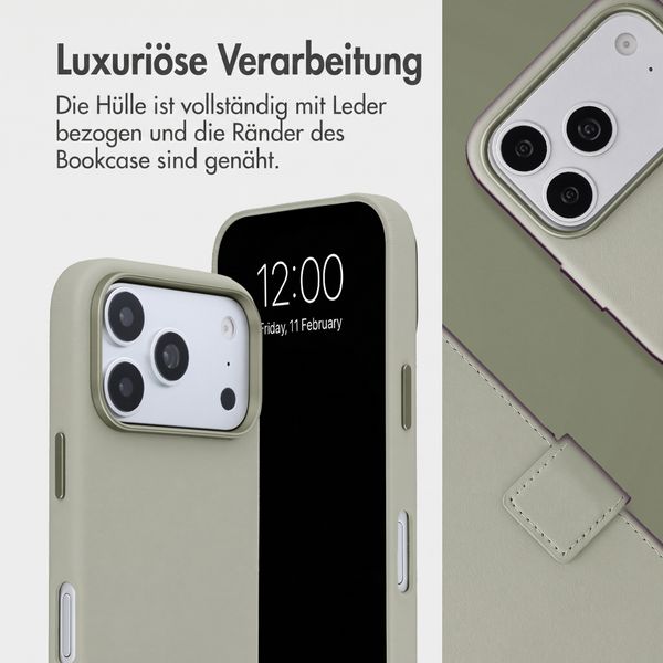 Accezz 2-in-1 Klapphülle aus Leder mit MagSafe Apple iPhone 18 Pro Max / 17 Pro Max - Light Grey
