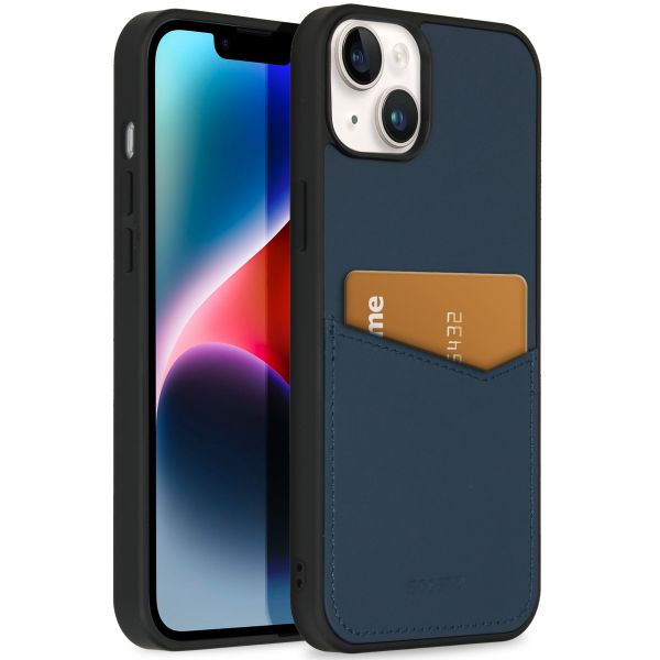 Accezz Premium Leather Card Slot Back Cover für das iPhone 14 Plus - Dunkelblau