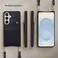 Selencia Nova HandyHülle mit Kordel und Kartenhalter Samsung Galaxy S26 - Schwarz