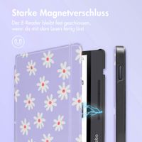 imoshion Design Slim Hard Case Sleepcover mit Stand Kobo Libra H2O - Flowers Distance