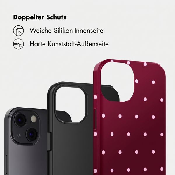 Selencia Vivid Back Cover Apple iPhone 13 - Happy Dots Burgundy
