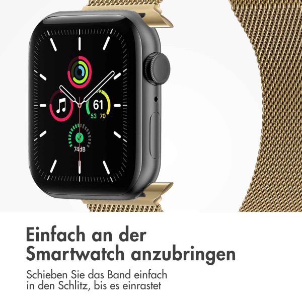 imoshion Mailändische Magnetarmband für die Apple Watch Series 1 bis 9 / SE (38/40/41 mm) | Series 10 (42 mm) - Größe M - Champagne