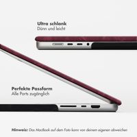 Selencia Cover mit Samtoberfläche Apple MacBook Pro 13 Zoll (2020 / 2022) - Dunkelrot
