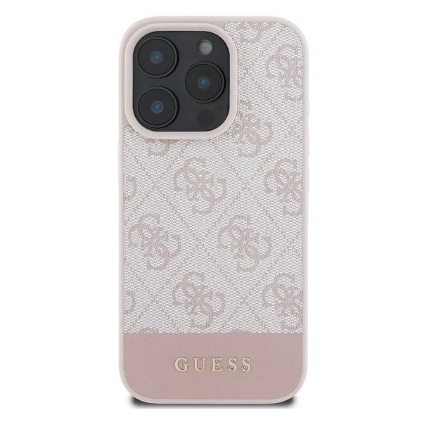 Guess Bottom Stripe 4G Back Cover Apple iPhone 16 Pro Max - Rosa