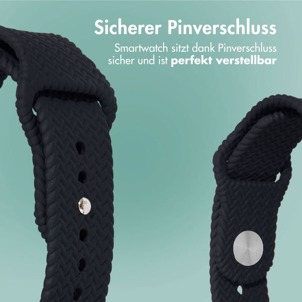 imoshion Geflochtenes Silikonarmband für das  Apple Watch Series 1 t/m 11 / SE / Ultra (44/45/46/49 mm) - Schwarz