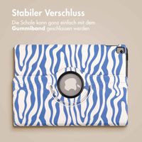 imoshion 360° drehbare Design Klapphülle Apple iPad 9 (2021) 10.2 Zoll / iPad 8 (2020) 10.2 Zoll / iPad 7 (2019) 10.2 Zoll - White Blue Stripes