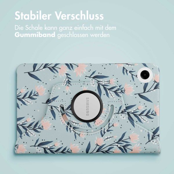imoshion 360° drehbare Design Klapphülle Samsung Galaxy Tab A9 8.7 Zoll - Flowers